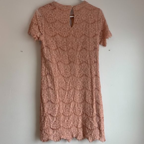 Sofia + Zeke Pink Lace Double Keyhole Mini Dress - Picture 2 of 4